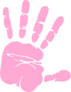 Pink Hand Print Clip Art