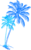 Blue Palm Tree Pair Clip Art