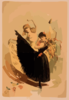 [two Women Dancing, One In Yellow Dress And One In Black Dress With Tambourine] Clip Art