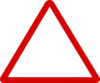 Thin Red Triangular Sign Clip Art
