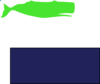 Lime Green Sperm Whale Blue Background Clip Art
