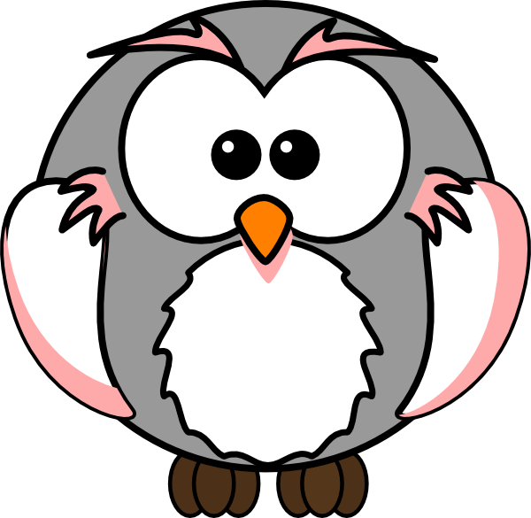 Light Pink/grey Owl Clip Art at Clker.com - vector clip art online ...