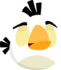 White Angry Bird Without Outlines (blinking) Clip Art