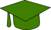 Green Grad Cap Clip Art