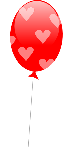 Red Balloon With Hearts Clip Art at Clker.com - vector clip art online