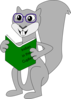 Squirrel With Book Clip Art