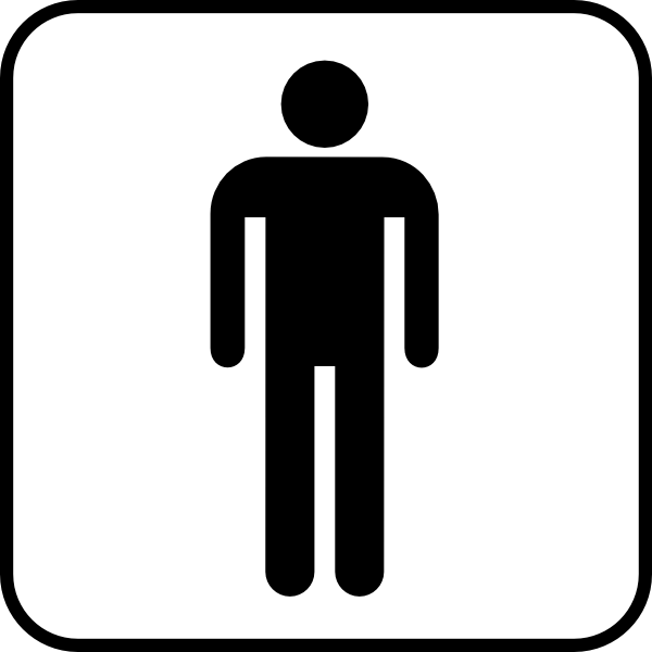 Male Sign Bathroom Bw Boarder Clip Art At