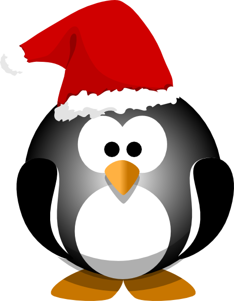 Penguin Wearing Santa Hat Clip Art at Clker.com - vector clip art