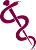 Rod Of Asclepius-darkred Clip Art