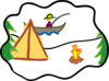 Camping By Fire Clip Art