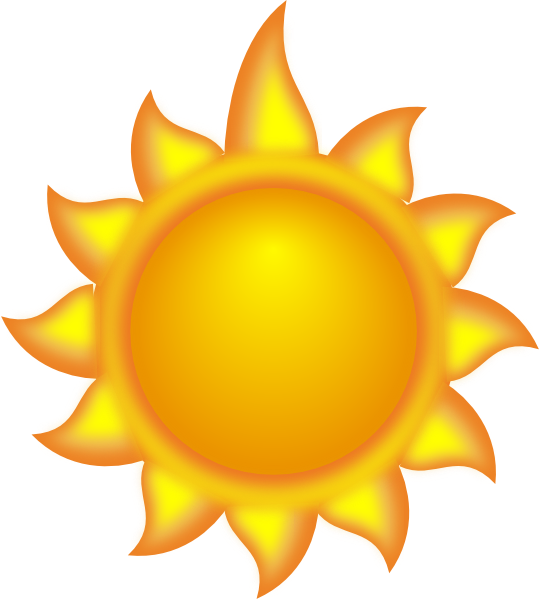 a sun cartoon with a long ray hi