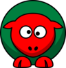 Sheep Red Green Toned Looking Crossed-eye Clip Art