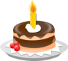 Chocolate Cake With One Candle Clip Art