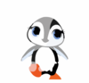 Illustration Of A Cute Baby Penguin With Snowflakes Clip Art
