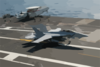An F/a-18f Super Hornet Catches The Number Three Arresting Wire Becoming The First Super Hornet To Land Aboard Uss Kitty Hawk (cv 63). Clip Art