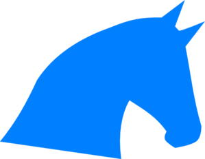 Blue Horse Head Silhouette Clip Art