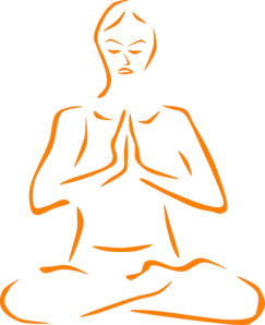 Orange Meditating Silohette Clip Art