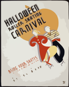 Halloween Roller Skating Carnival Bring Your Skates : Prizes Will Be Awarded For Costumes / M. Weitzman. Clip Art