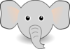 Funny Elephant Face Cartoon Clip Art