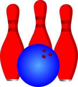 3 Red Pins And Blue Ball Clip Art
