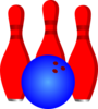 3 Red Pins And Blue Ball Clip Art