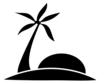 Palm Tree Beach W/sun Clip Art