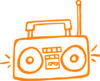 Boombox Orange Clip Art