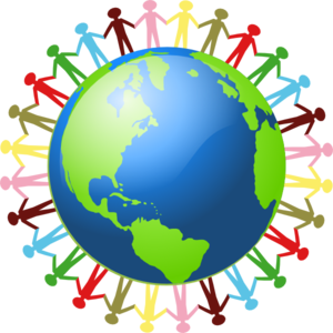 People Holding Hands Around The World Clip Art