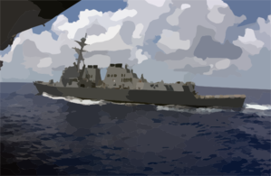 The Guided Missile Destroyer Uss Lassen (ddg 82) Underway Alongside The Aircraft Carrier Uss Carl Vinson (cvn 70) After A Scheduled Refueling At Sea (ras) Clip Art