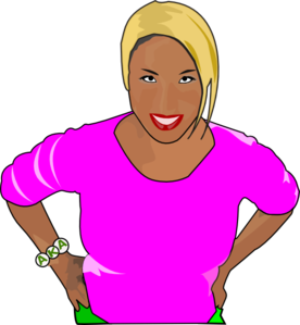 Woman In Pink & Green Clip Art