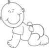 Baby Boy Crawling Outline Clip Art