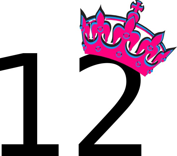 Pink Tilted Tiara And Number 12 Clip Art at Clker.com - vector clip art