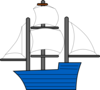 Blue Sailing Ship Clip Art