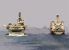 Amphibious Assault Ship Uss Bataan Takes On Fuel And Supplies From The Fleet Oiler Usns John Ericsson Clip Art