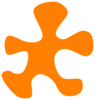 Orange Puzzle Piece With White Outline Clip Art