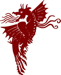 Crimson Dragon Winged Clip Art