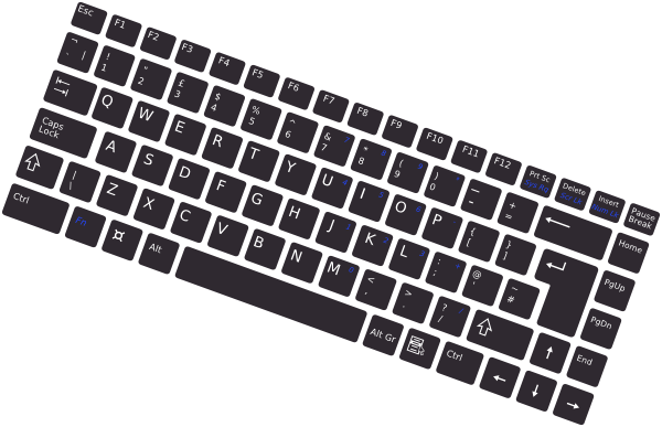 Download Rotated Simple Keyboard Clip Art at Clker.com - vector clip art online, royalty free & public domain