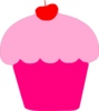 Pink Cupcake With Cherry Clip Art