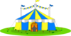 Yellow & Blue Big Circus Tent Clip Art