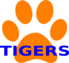 Orange Paw Print Tigers 2 Clip Art