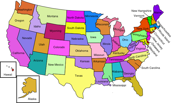 United States Map With States Clip Art at Clker.com - vector clip art