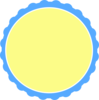 Light Blue & Pale Yellow Scallop Circle Frame Clip Art