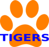 Orange Paw Print Tigers Clip Art