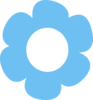 Simple Flower Rosa Azul Clip Art