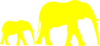 Mom And Baby Elephant Yellow Clip Art