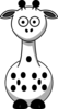 Bw Giraffe With 11 Dots Clip Art