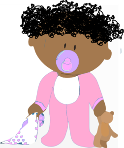 Baby Girl Curly  Clip Art