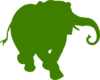 Elephant Silhouette Green Clip Art