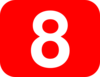 Number 8 Red Background Clip Art