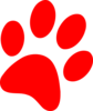 Red Puppy Paw Print Clip Art